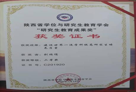 十大博彩足球网站排名
荣获一项陕西省研究生教育成果奖